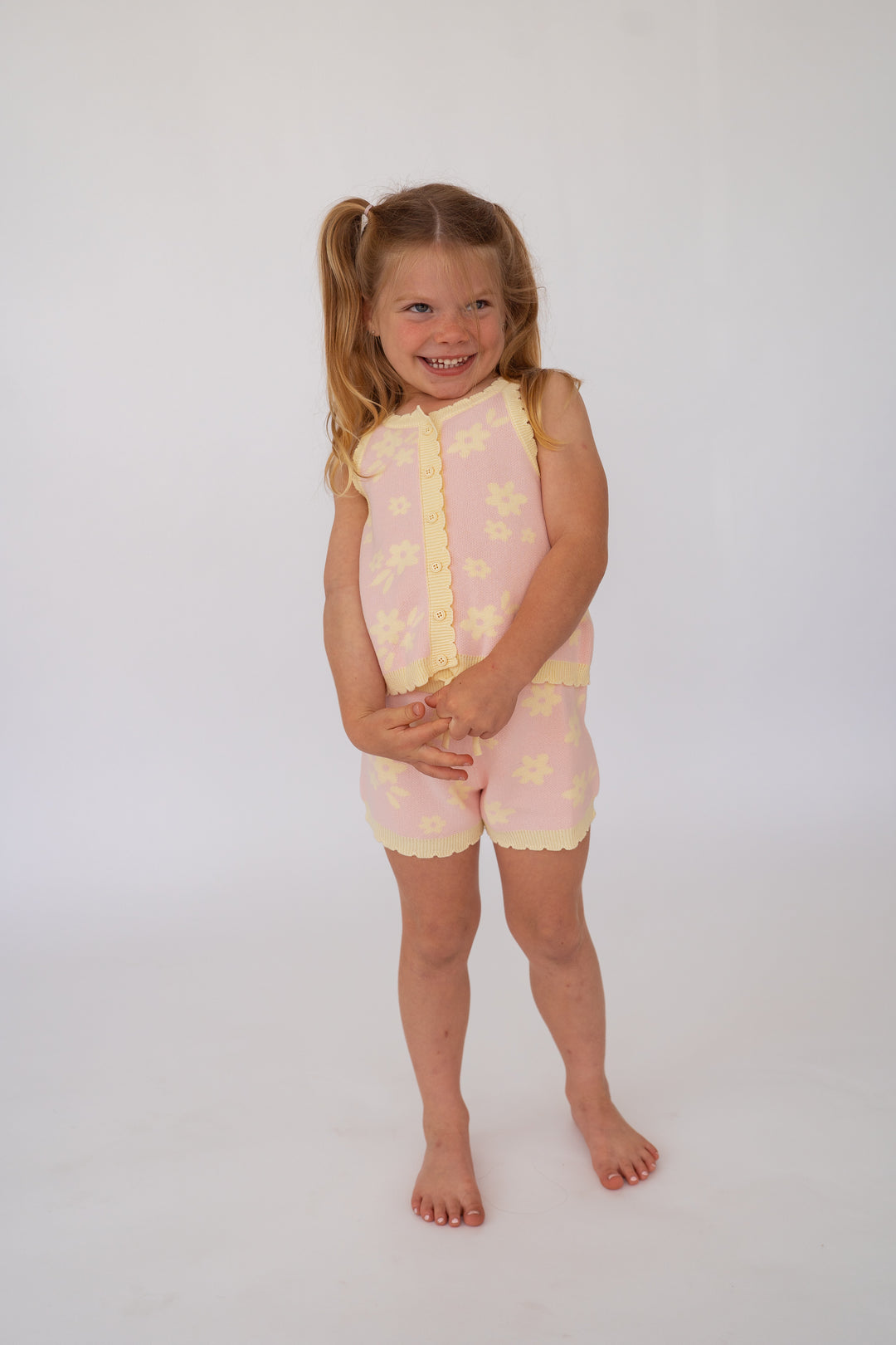 Knitted Shirt | Daisy Floral Lemon