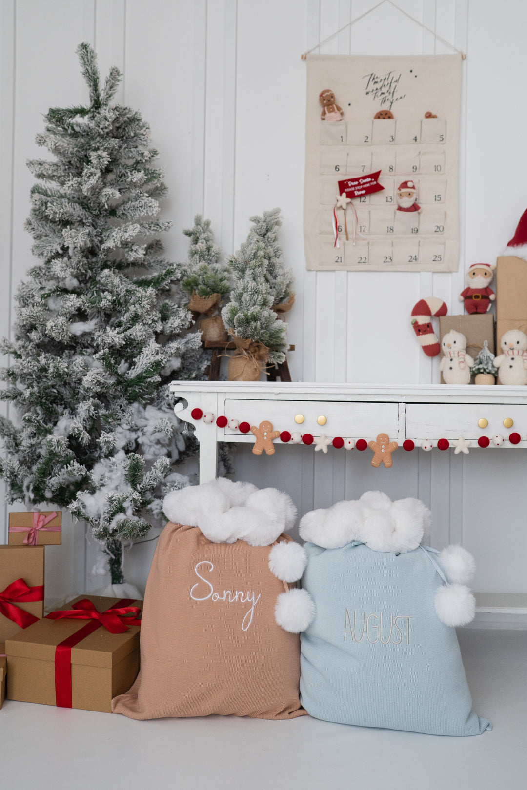 Knit Santa Sack | Sky Blue | PRE-ORDER