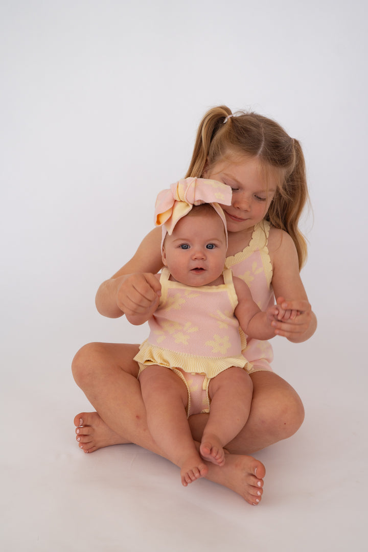 Knit Summer Set | Daisy Floral Lemon