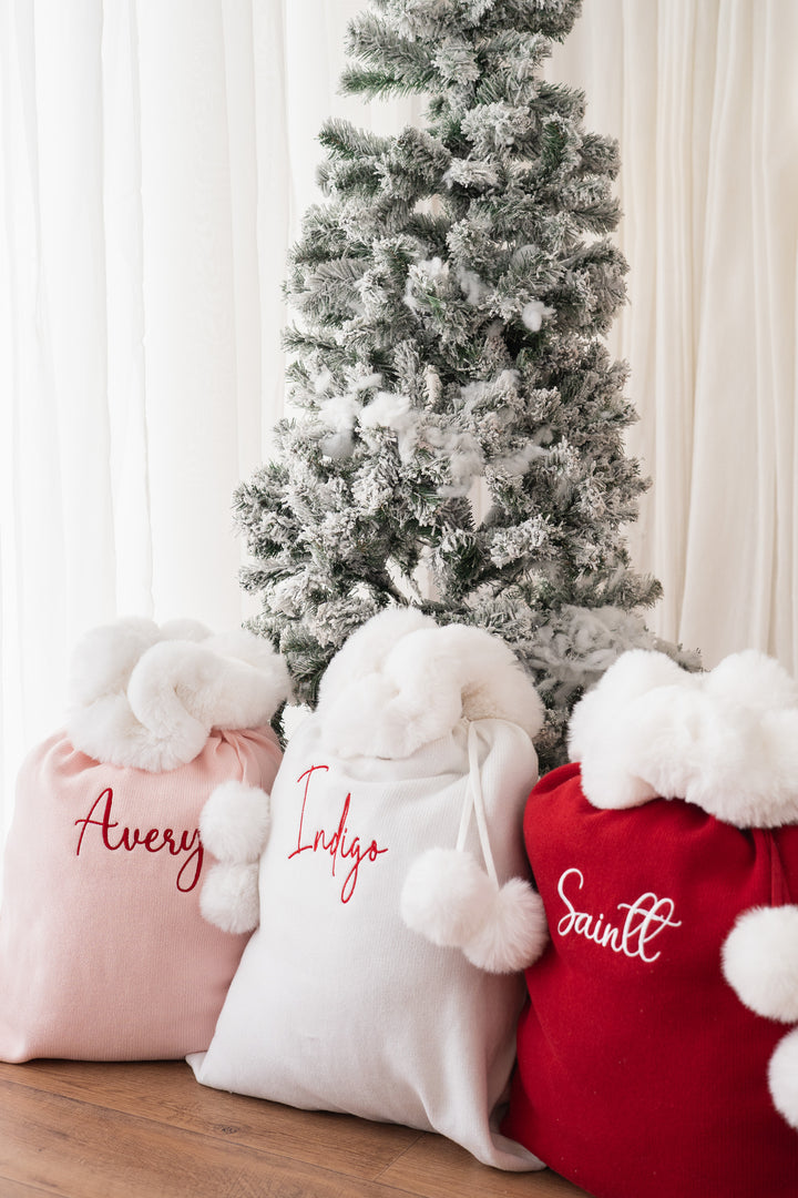 Knit Santa Sack | Baby Pink | PRE-ORDER