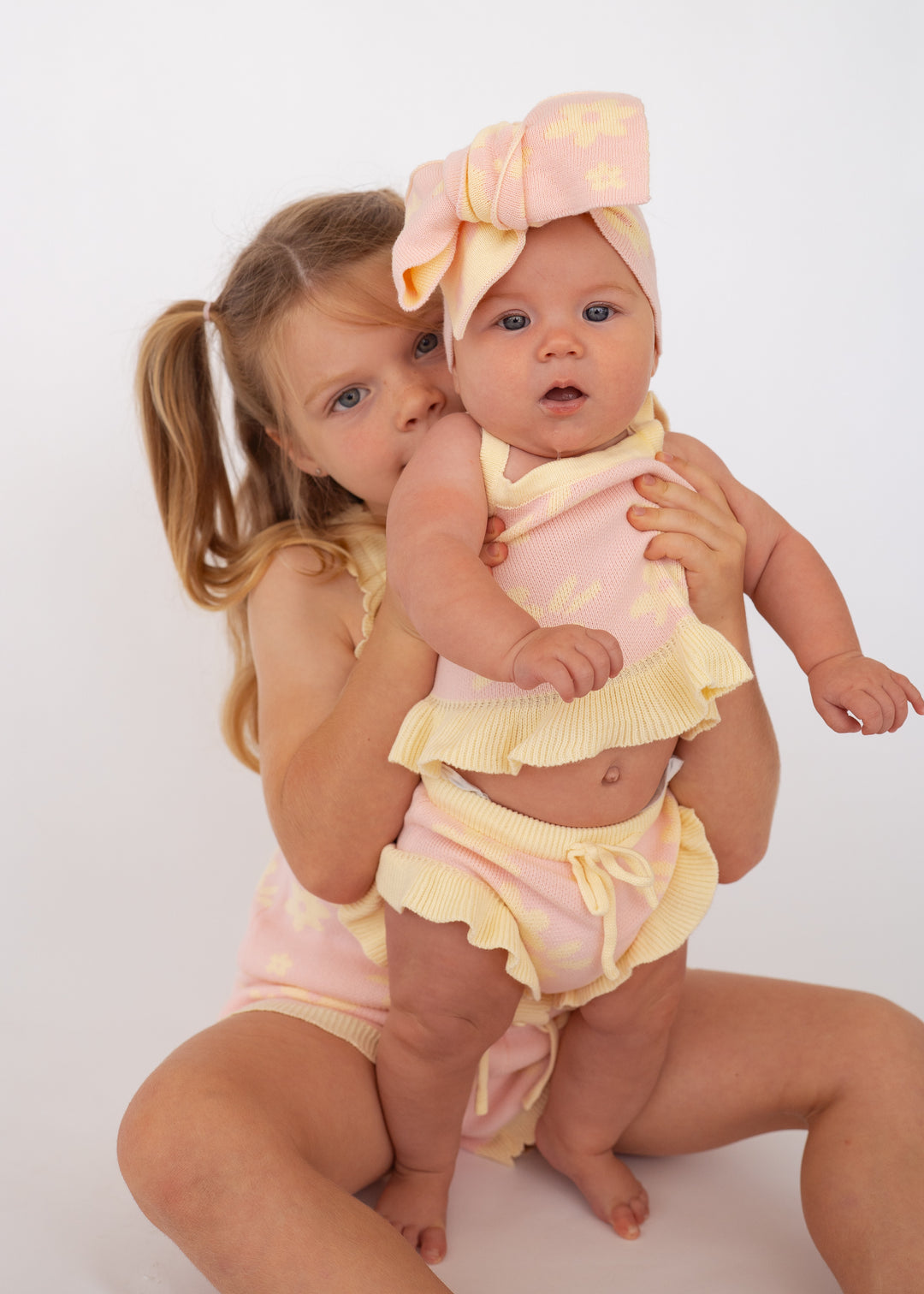 Knit Summer Set | Daisy Floral Lemon