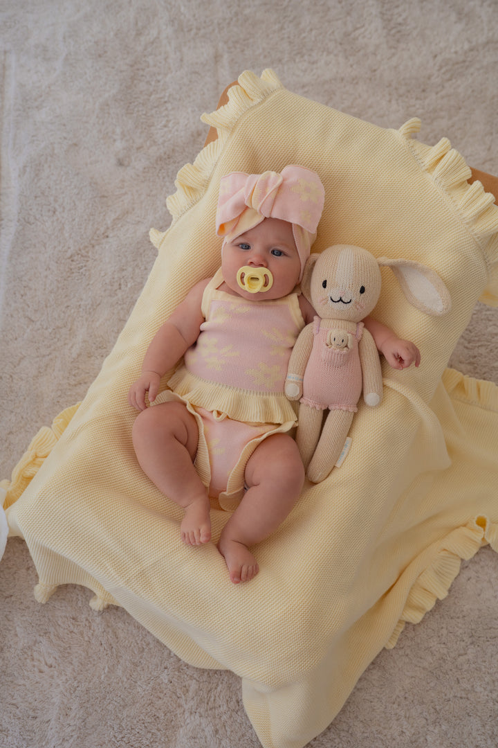 Knit Summer Set | Daisy Floral Lemon