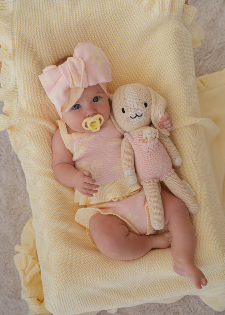 Knit Summer Set | Daisy Floral Lemon