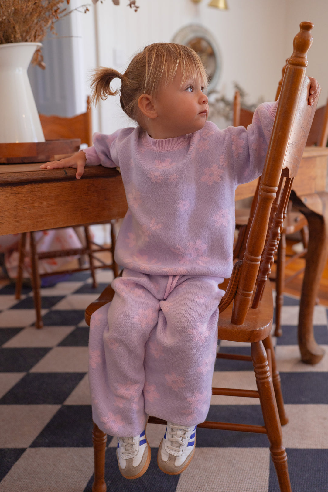 Knit Set | Daisy Pastel Lilac Floral