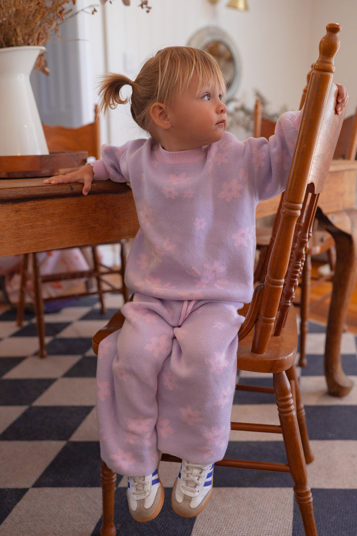 Knit Set | Daisy Pastel Lilac Floral