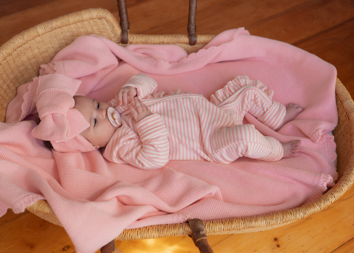 Fleece Frill Zip Romper | Candy Stripes