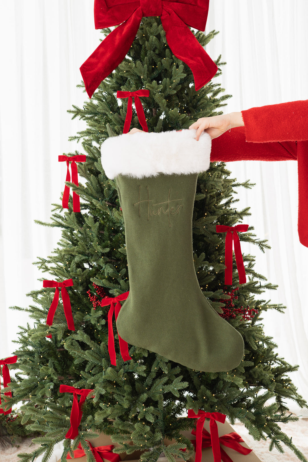 Knit Santa Stocking | Forest | PRE-ORDER