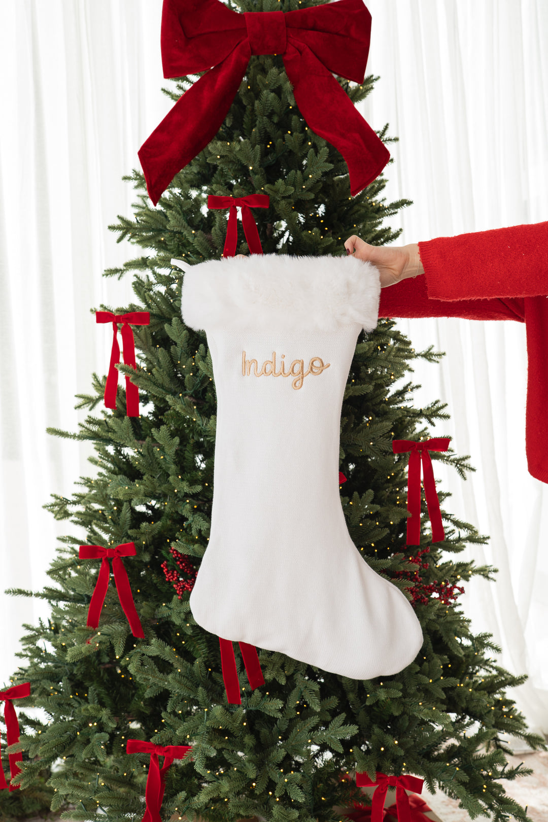 Knit Santa Stocking | Snow | PRE-ORDER