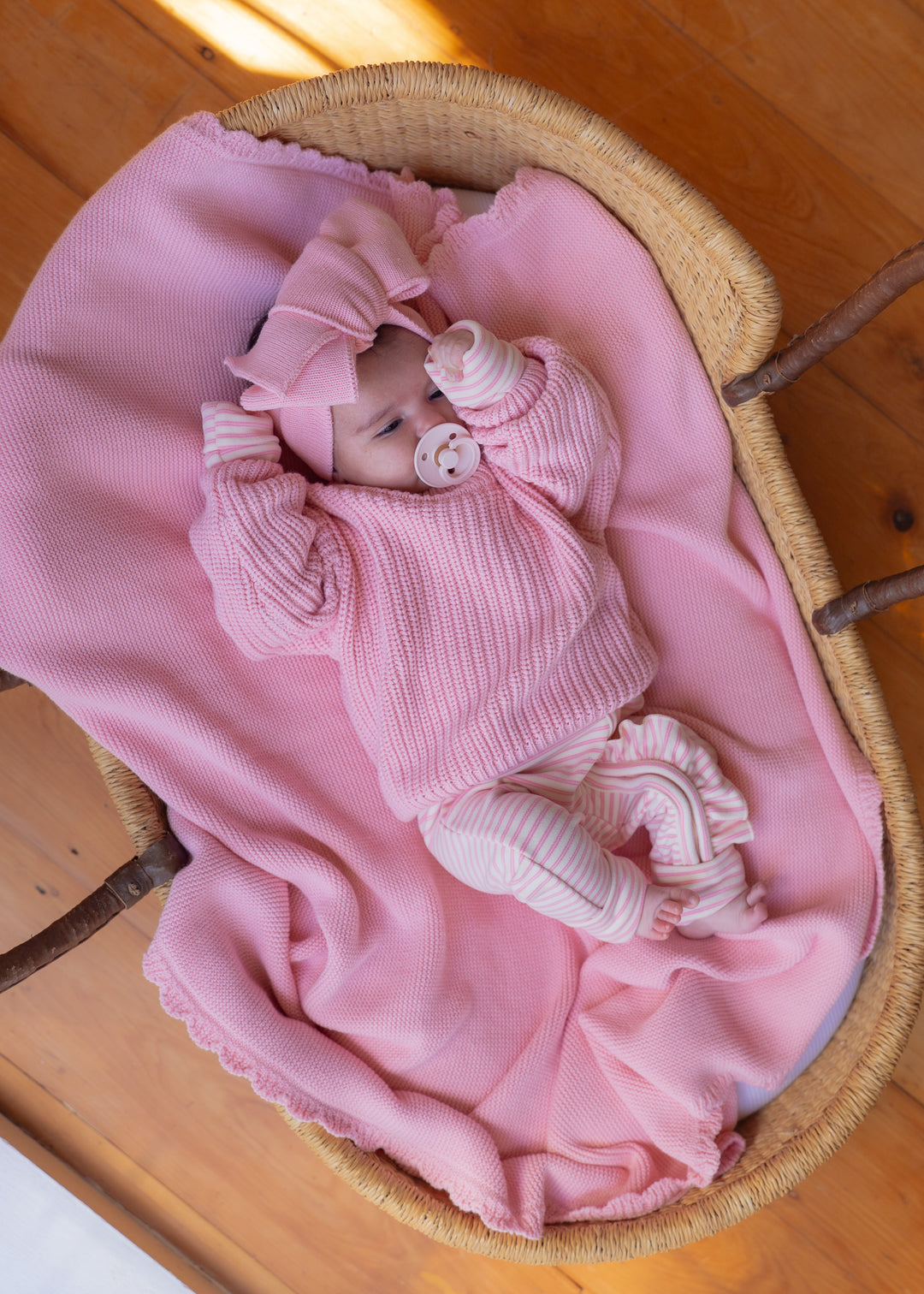 Fleece Frill Zip Romper | Candy Stripes