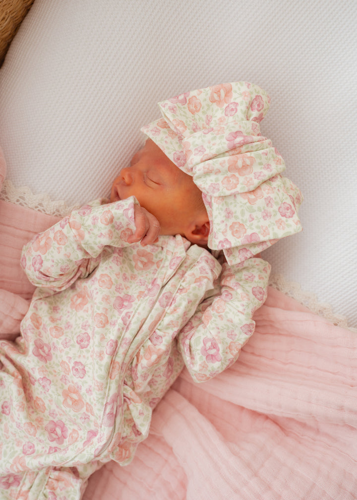 Frill Zip Romper | Garden Floral