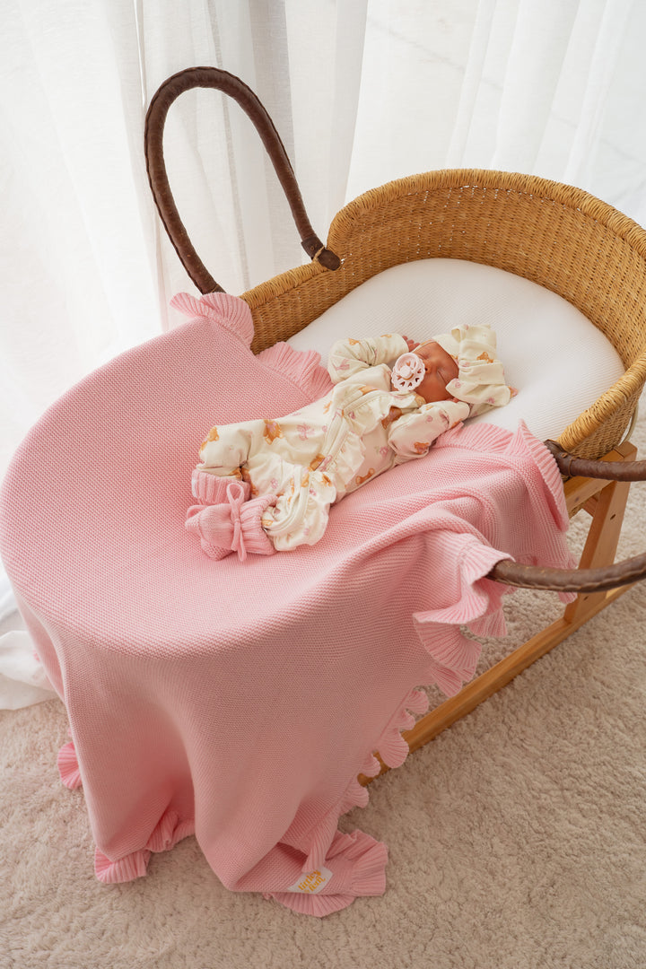 Frill Knit Blanket | Marshmallow