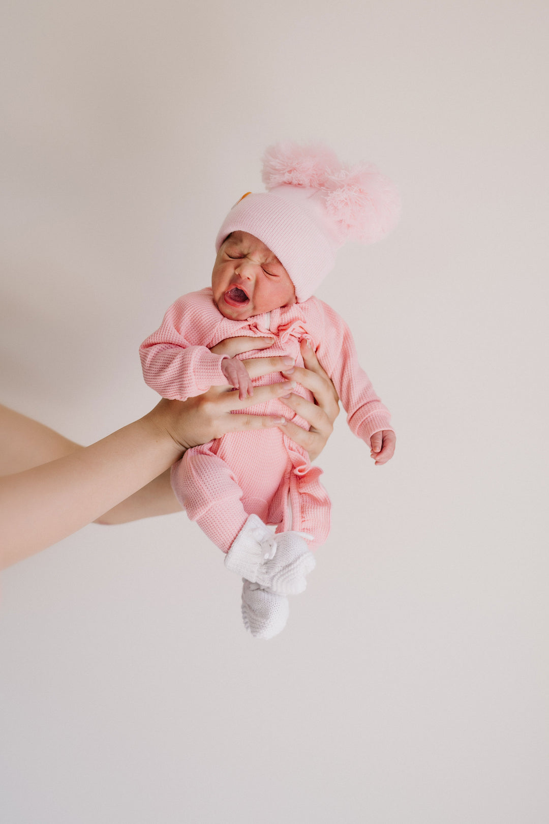Double Pom Beanie | Baby Pink