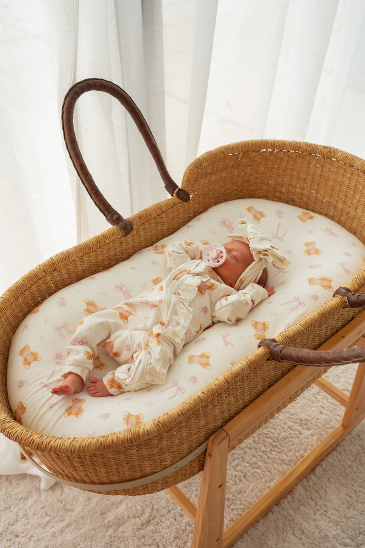 Frill Zip Romper | Pink Teddies