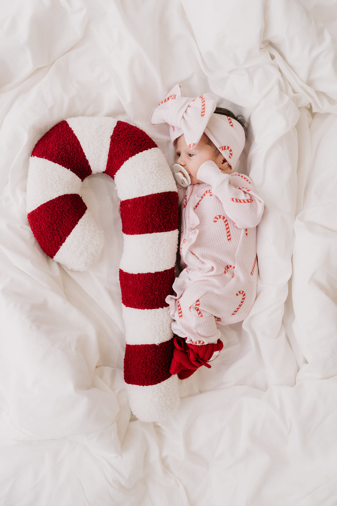 Oversized Topknot | Pink Candy Cane Waffle