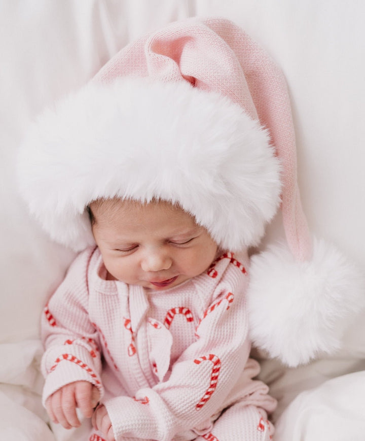 Knit Santa Hat | Baby Pink