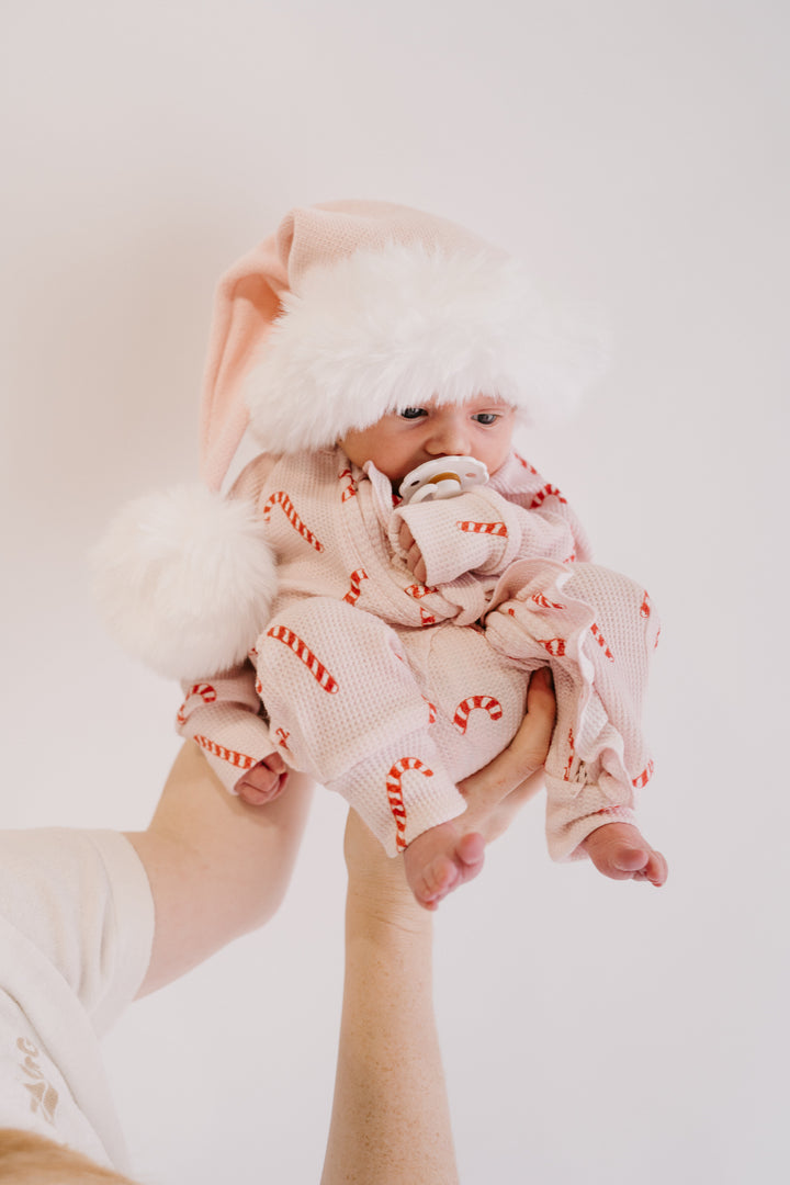 Knit Santa Hat | Baby Pink