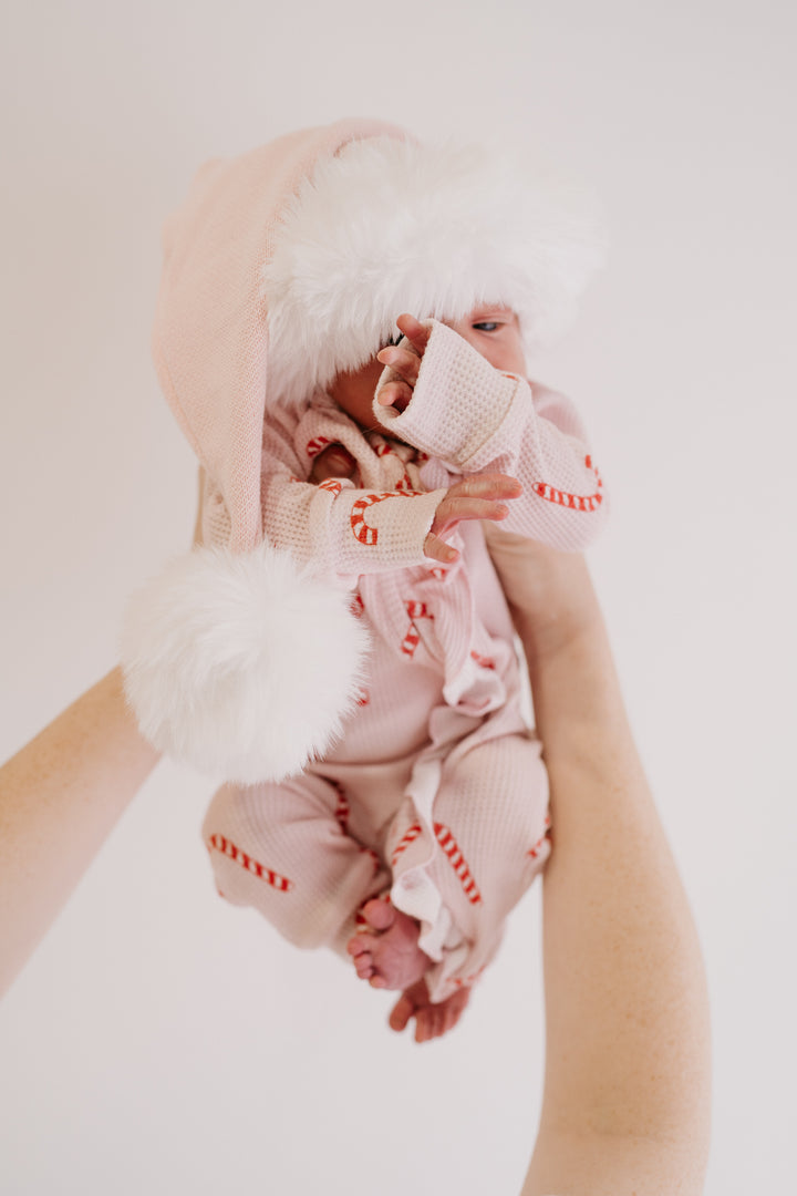 Knit Santa Hat | Baby Pink