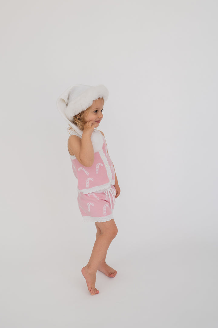 Knitted Shirt | Pink Candy Canes | PRE-ORDER