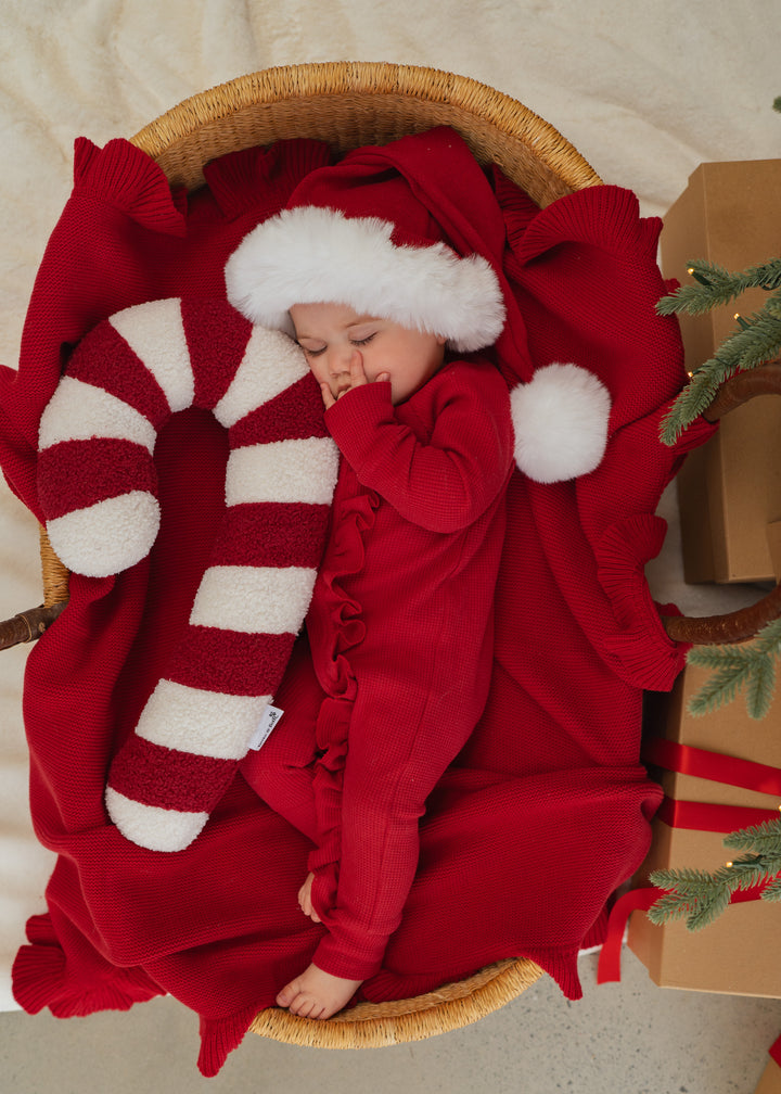 Frill Zip Romper | Rudolph Waffle