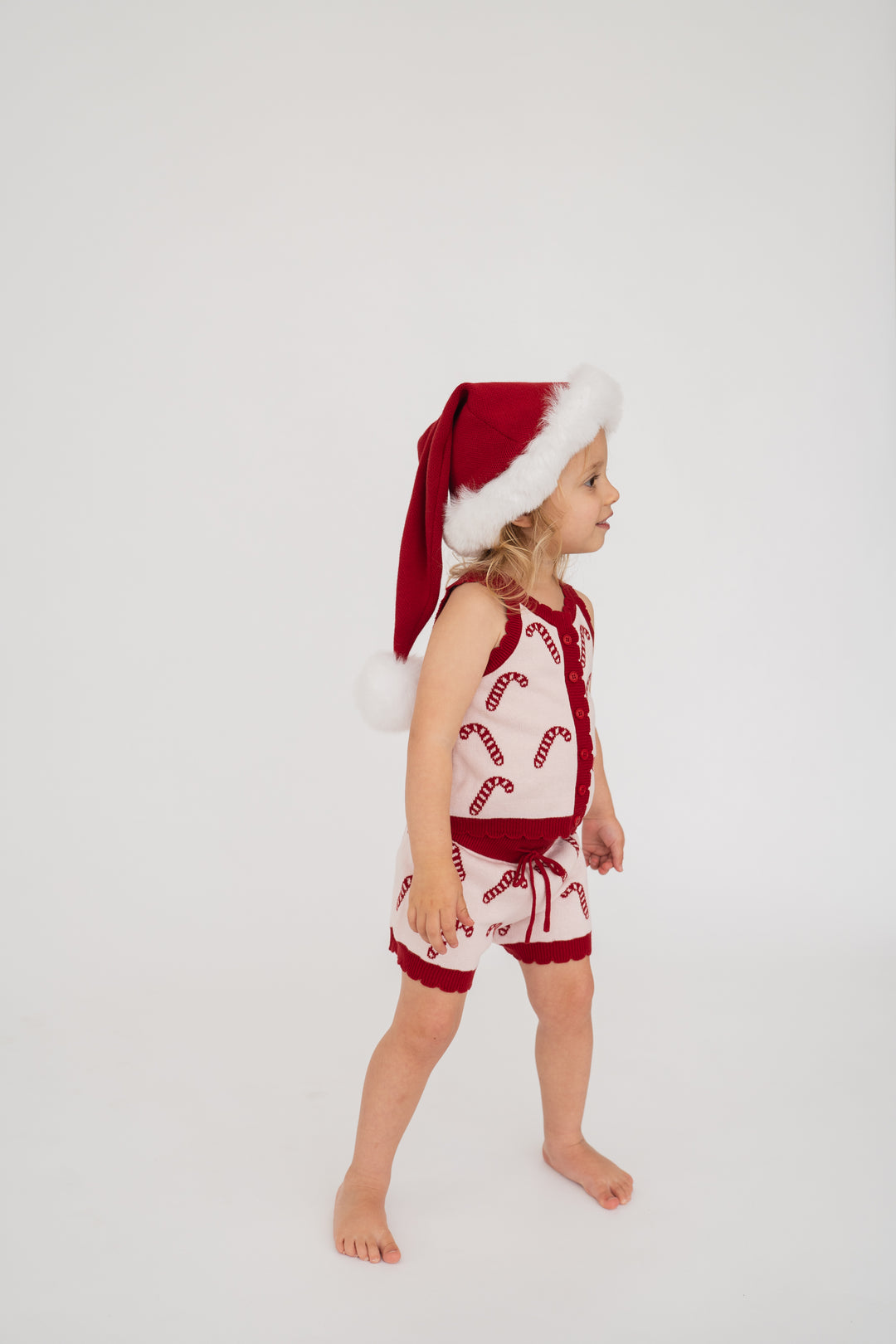 Knitted Shirt | Red Candy Canes | PRE-ORDER