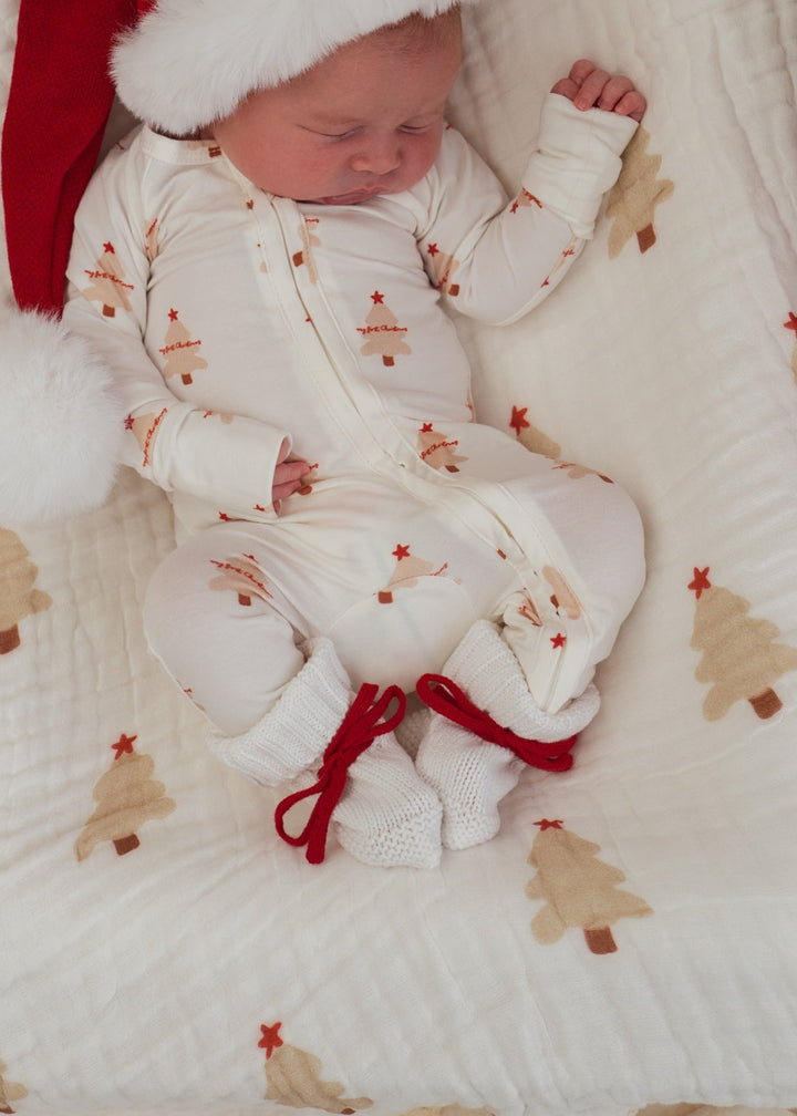Knitted Booties | Snow/ Rudolph