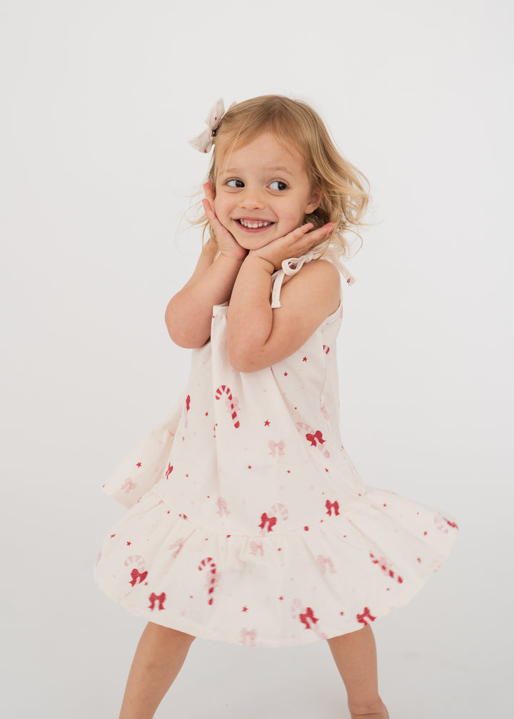 Tie Dress | Candy Cane Bows | PRE-ORDER