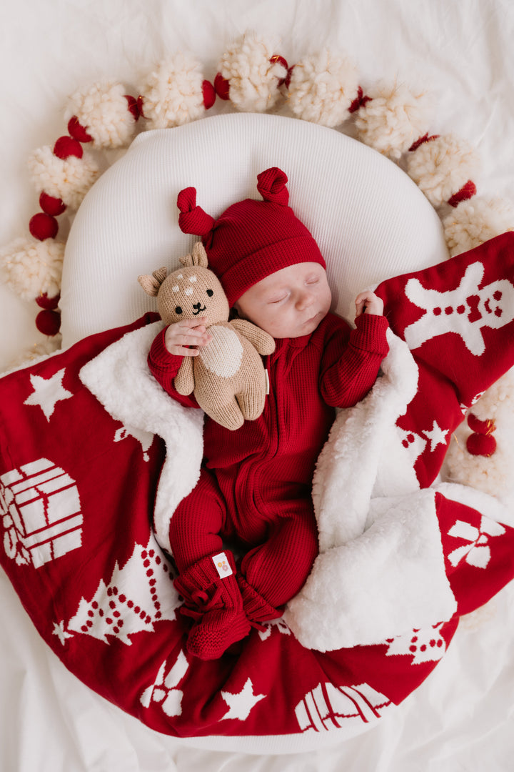 Zip Romper | Rudolph Waffle (NO FRILL)