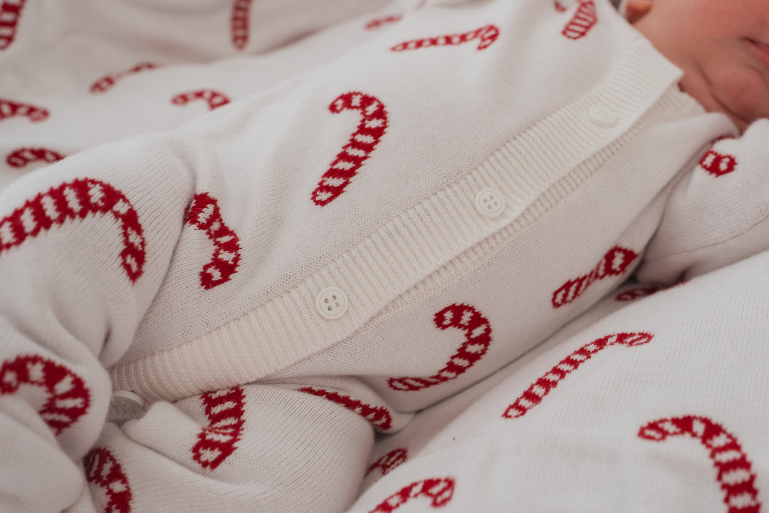 Knit Classic Romper | Candy Cane