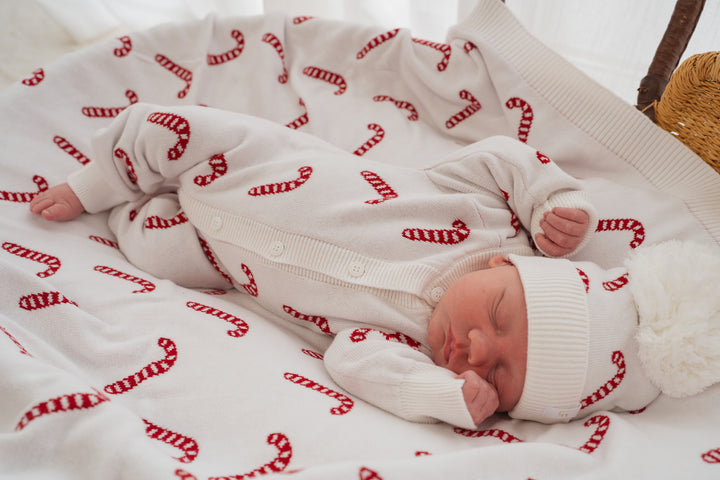 Knit Classic Romper | Candy Cane