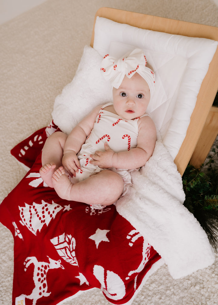 Knit Sherpa Blanket | Heirloom Christmas Rudolph