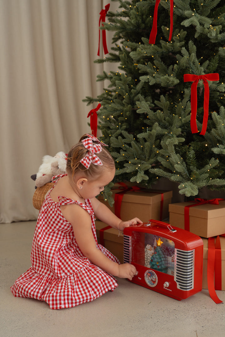 Twin Bow Clips | Red Gingham