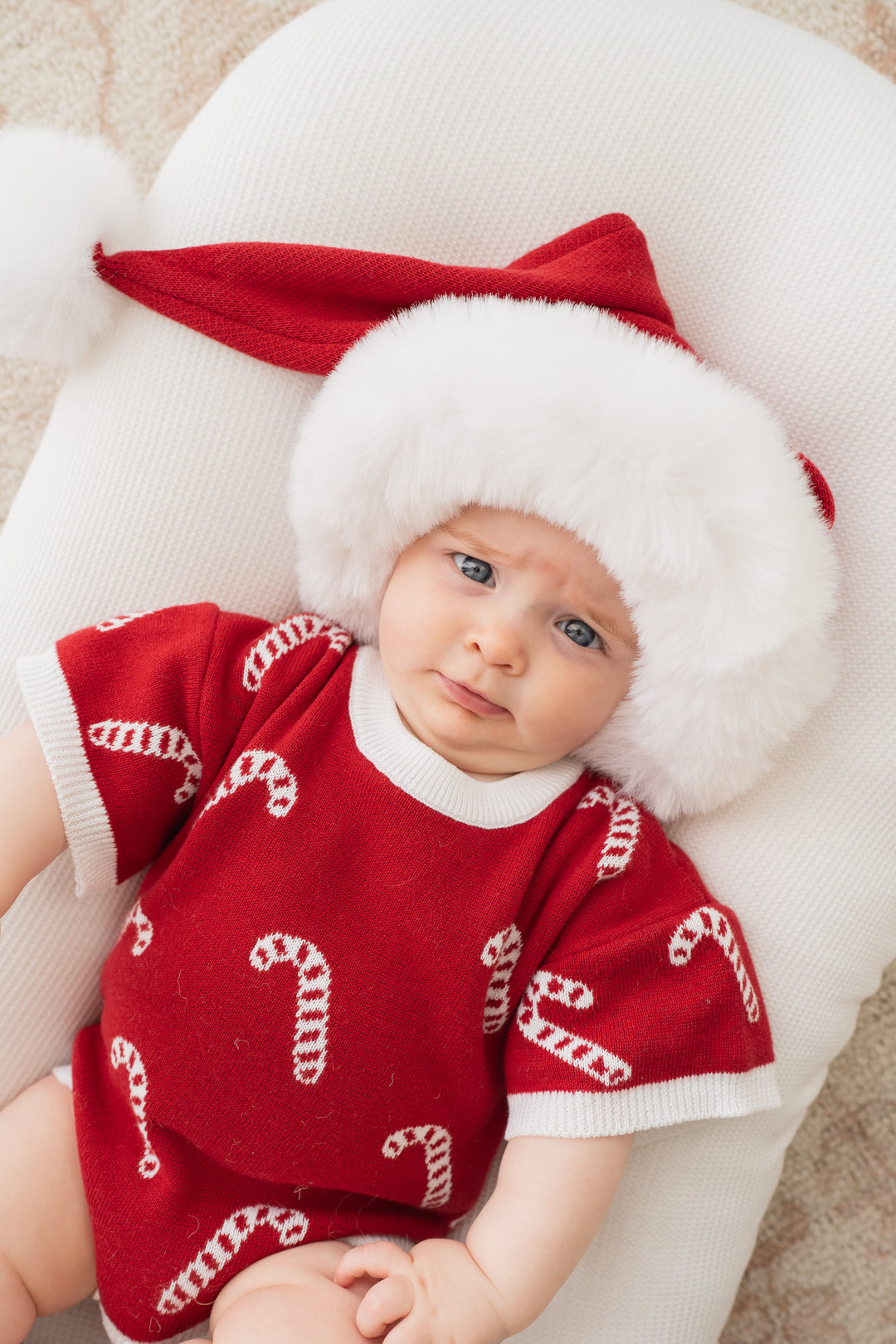 Knit T-Shirt Romper | Candy Canes | PRE-ORDER