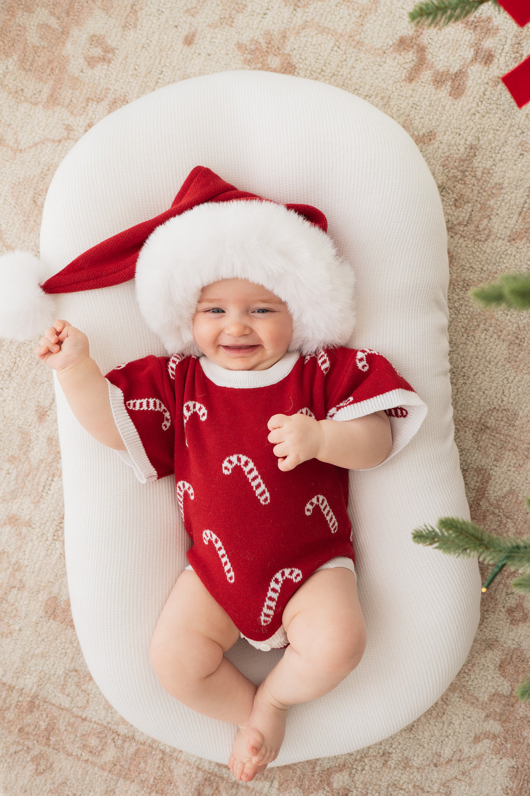 Knit T-Shirt Romper | Candy Canes | PRE-ORDER