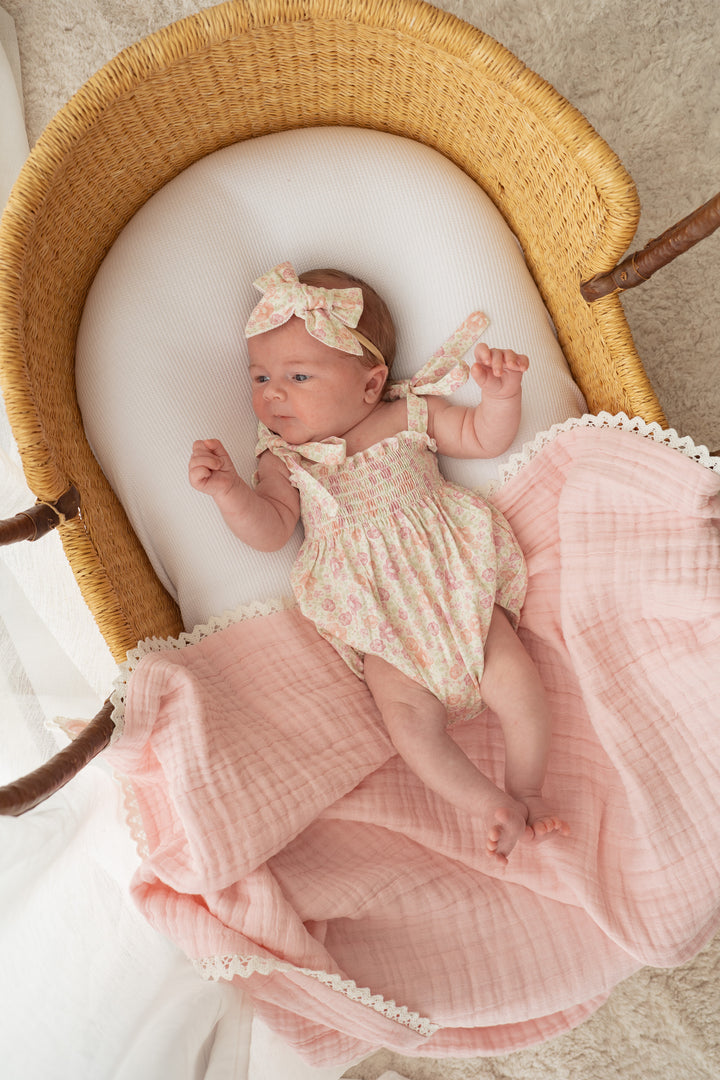 Tie Bubble Romper | Garden Floral