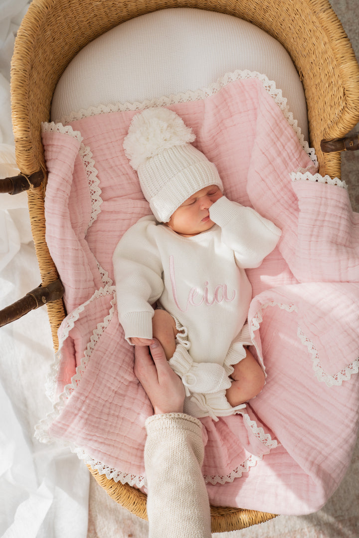 Frill Knit Romper | Ivory