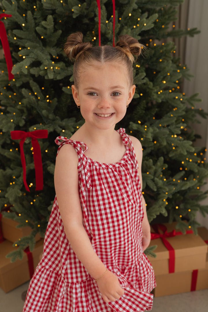 Tie Dress | Red Gingham