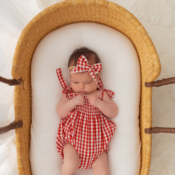 Bow Headband | Red Gingham