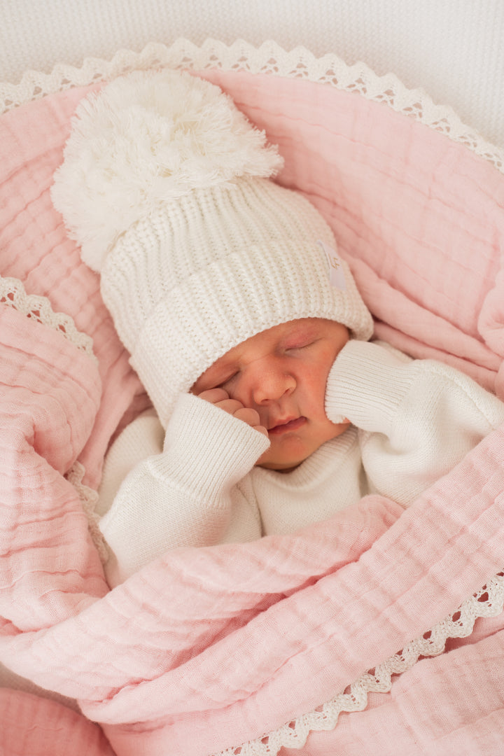 Knitted Pom Beanie | Ivory