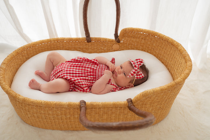 Tie Bubble Romper | Red Gingham