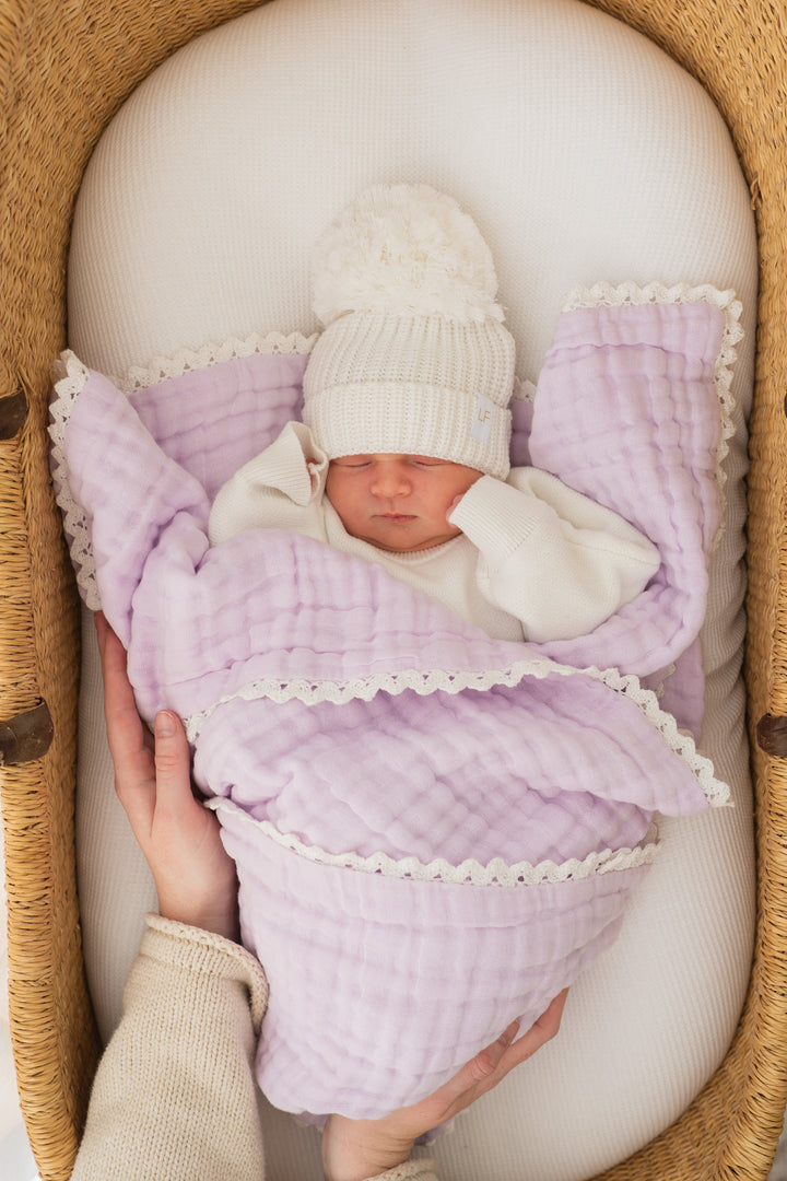 Gauze Lace Blanket | Pastel Lilac