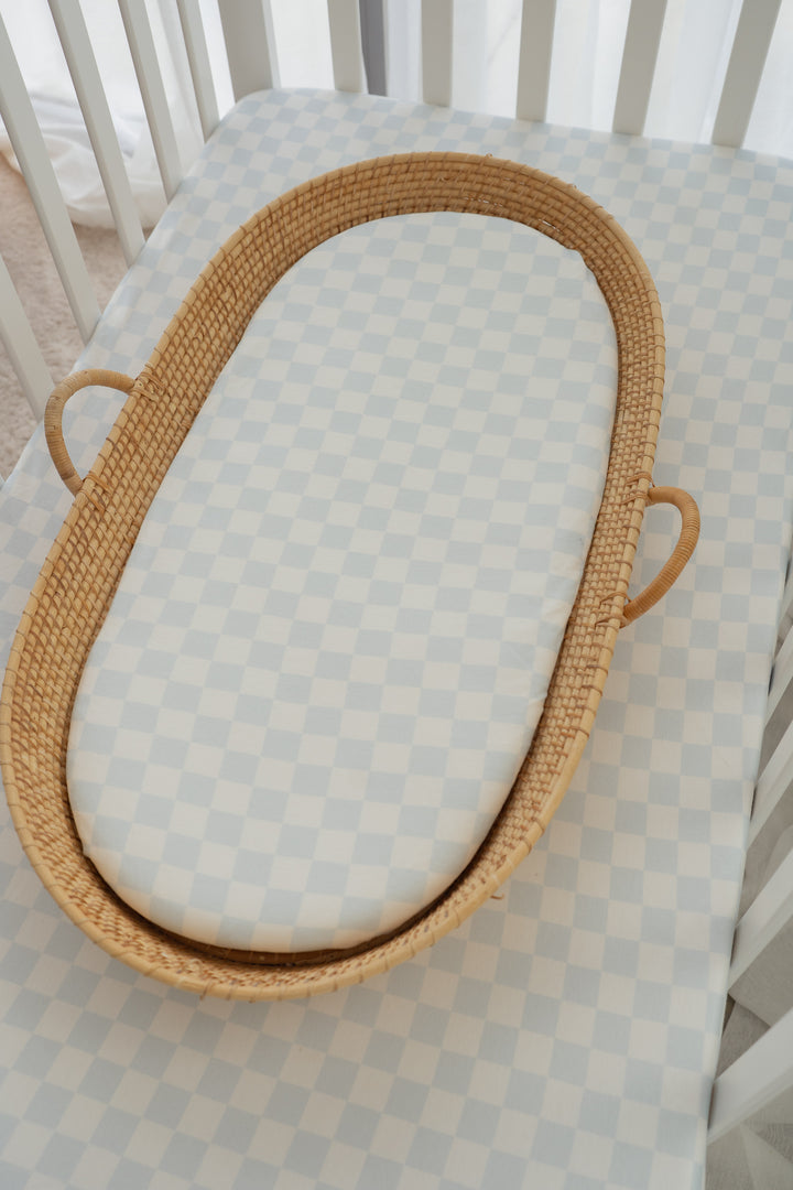 Cot Sheet | Blue Checker