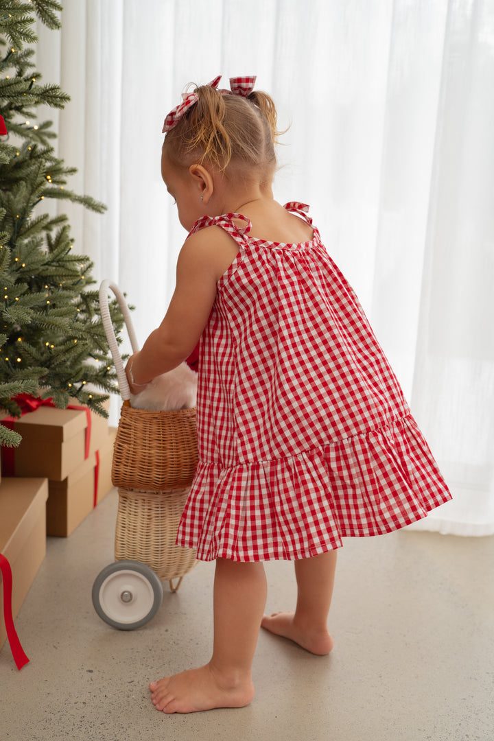 Tie Dress | Red Gingham