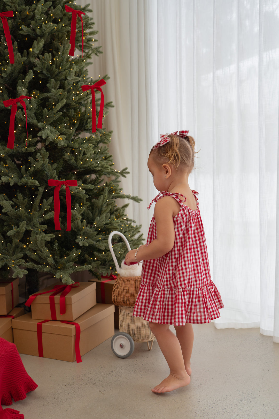 Twin Bow Clips | Red Gingham