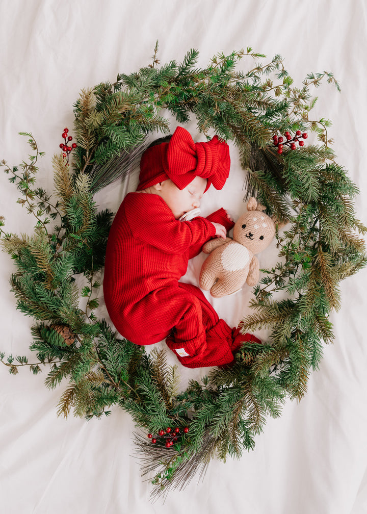 Zip Romper | Rudolph Waffle (NO FRILL)