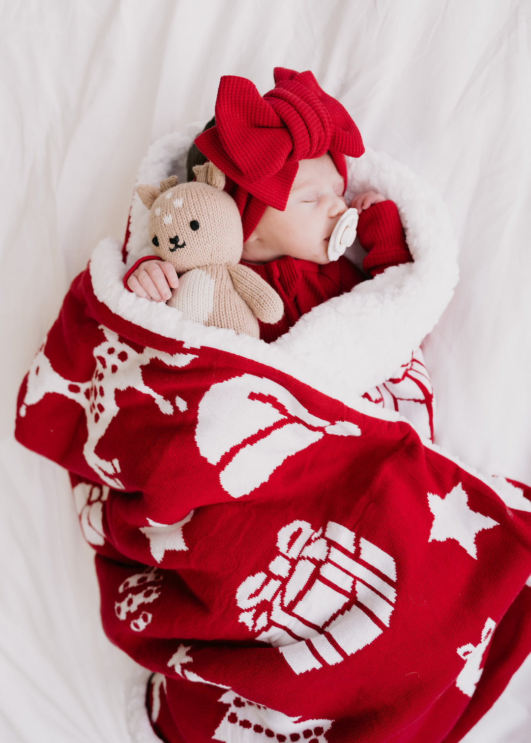 Knit Sherpa Blanket | Heirloom Christmas Rudolph