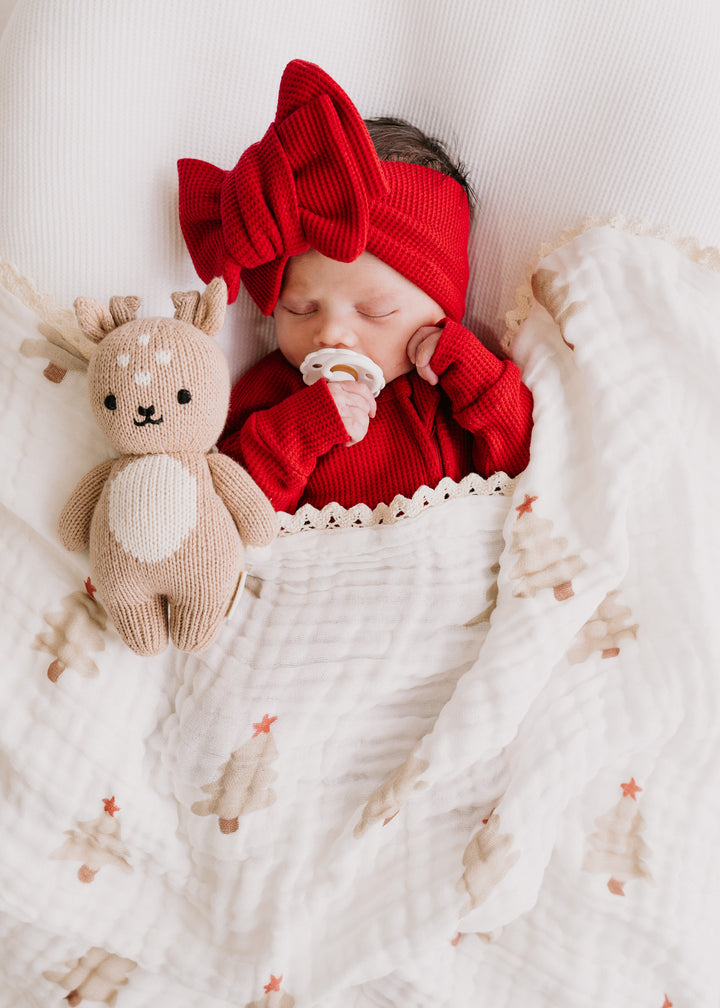 Gauze Lace Blanket | Christmas Trees