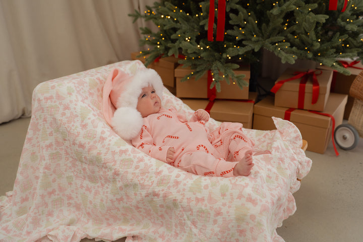 Frill Muslin Blanket | Santa Baby