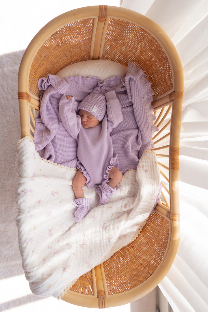 Frill Knit Blanket | Pastel Lilac