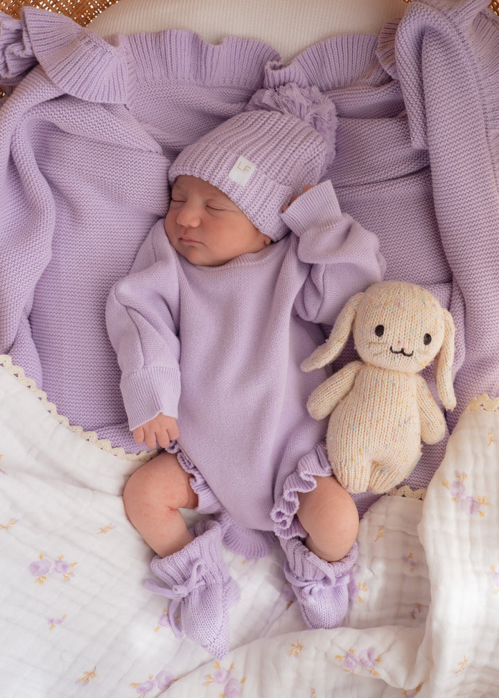 Knitted Booties | Pastel Lilac