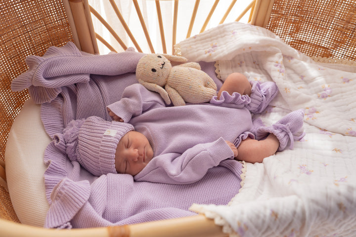 Frill Knit Blanket | Pastel Lilac